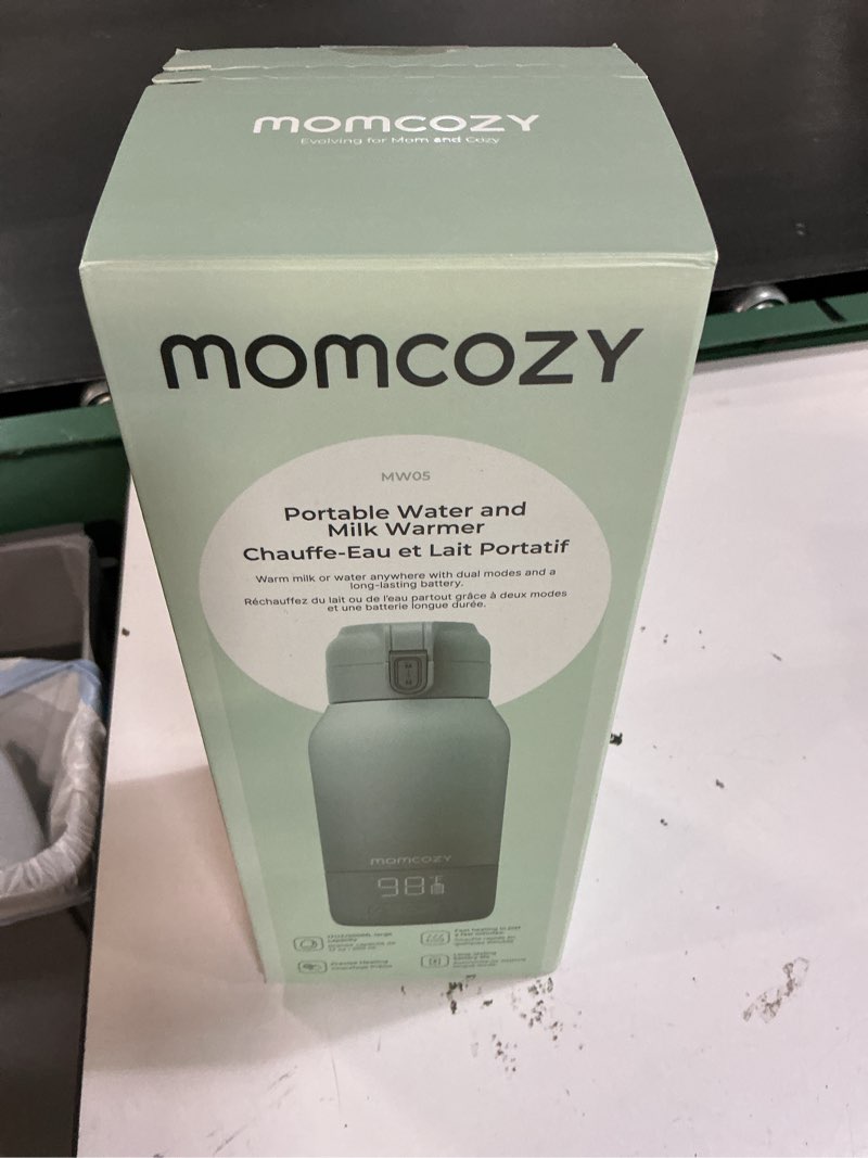 Condition photo showing New/Like New for momcozy portable bottle warmer for travel – dual heating modes for breast milk & water, portable milk warmer with fast heating & long battery life, 17 ounces large capacity to meet your all-day needs gradual change of green