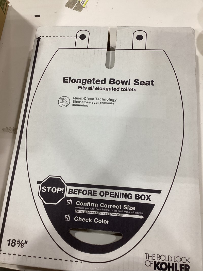Condition photo showing Good Condition for kohler cachet® nightlight soft close toilet seat elongated, readylatch®, grip-tight hardware, white white elongated night light