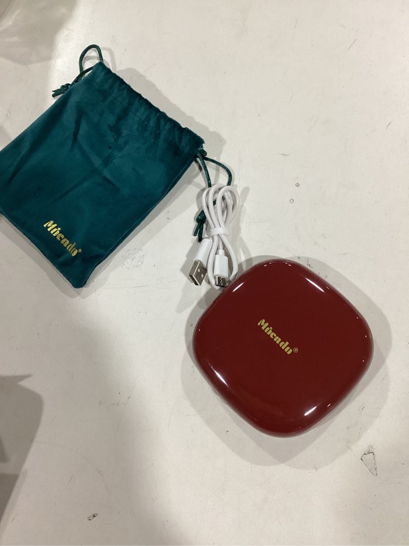 Condition photo showing Good Condition for Mocado Compact LED Travel Makeup Mirror - 4 Inches 1X/10X Magnification Travel Mirror with Light Dimmable Double Sides Lighted USB Rechargeable Compact Mirror for Purse,Pocket,Travel(Wine Red)