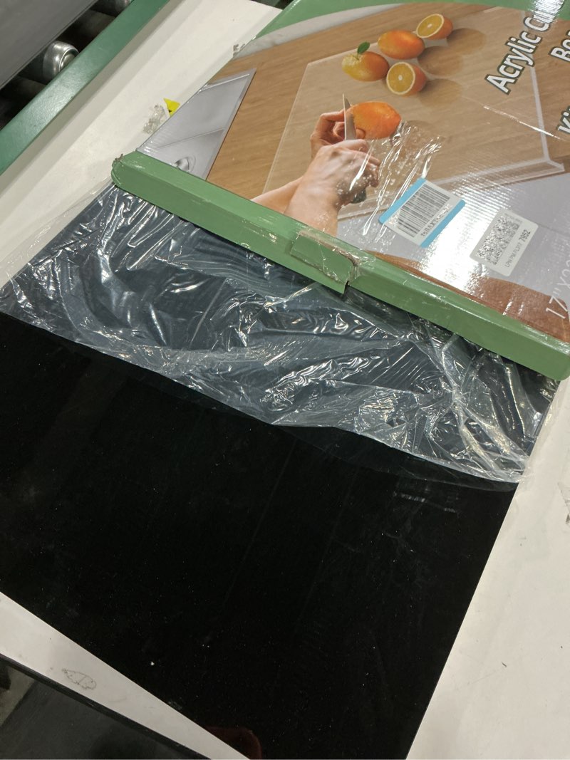 Condition photo showing Good Condition for Acrylic Cutting Board with Counter Lip | 60% Thicker & Durable | BPA-Free & Food-Safe Kitchen Tool | Perfect for Protecting Countertops | Versatile & Easy to Clean | Ideal for Home & Professional Use Black 23"L x 17"W