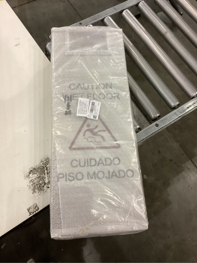 Condition photo showing New/Like New for 2 Pcs Stainless Steel Wet Floor Sign 8.8 Pound 24 Inch Caution Wet Floor Sign Double Sided Portable Foldable Handle Bilingual Safety Warning Signs for Restaurant Restroom Office Avoid Fall (Silver)