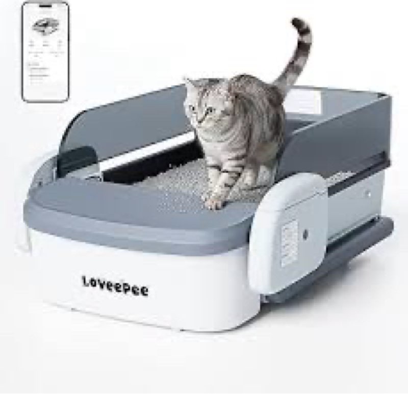 loveepee self cleaning litter box,fully open automatic litter box with app control for...