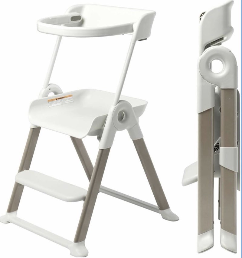 boon pivot toddler tower kids kitchen step stool - folding stool -white 18m-4yrs  rama-1902 
