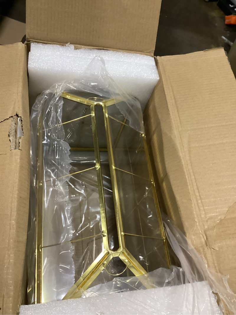 Condition photo showing New/Like New for Glass Wedding Card Box with Slot, 12.5'' Large Clear Card Box Gold Brass Gift Card Storage Box with Lock Perfect for Wedding Receptions, Baby Shower, Birthday Party, Bridal Shower B-Gold Card Box 12.6''