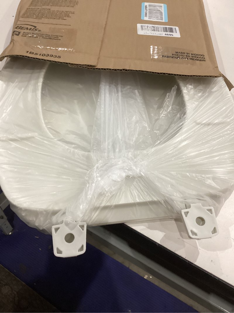 Condition photo showing As Is for bemis 170 000 toilet seat, elongated, plastic, white