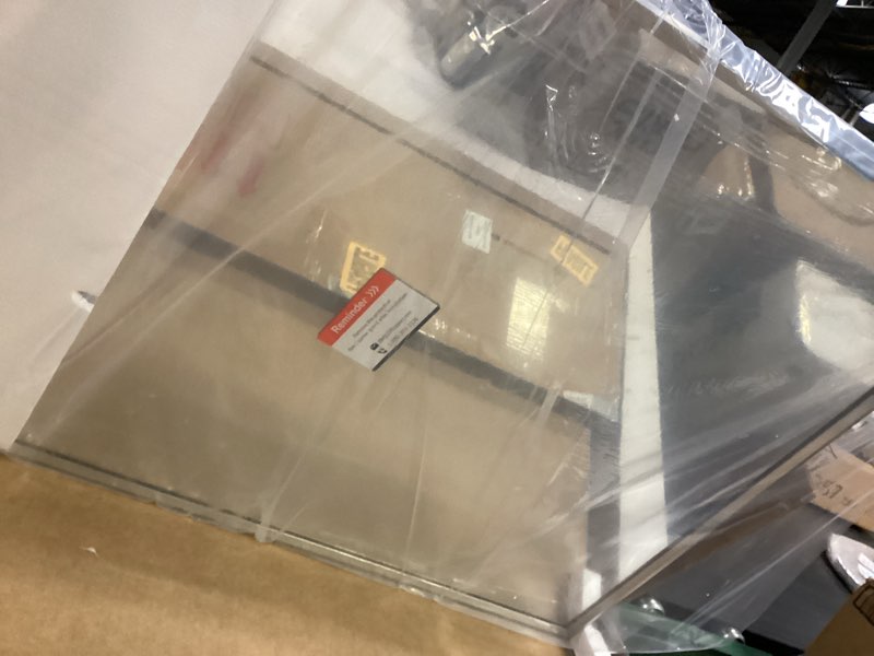 Condition photo showing Good Condition for TETOTE Brushed Nickel Mirror for Bathroom Sink 24" x 32" Beveled Frame Brushed Nickel Vanity Rectangle Mirror for Bathroom Wall, Modern Farmhouse, Tempered Glass, Shatterproof, Stronger Frame 32"L x 24"W Brushed Nickel