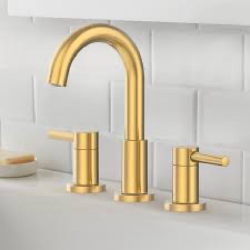 allen + roth Harlow Brushed Gold Widespread 2-handle WaterSense Mid-arc
