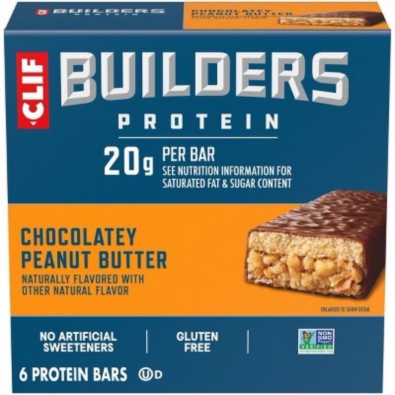 (Best by 26/FEB/2026) Clif Builders Protein Bars, Chocolate Peanut Butter, 20g Protein, Kosher, Gluten Free & Non-GMO, 6 Count, 11.82 Ounce (Pack of 6)