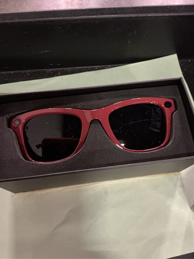 Condition photo showing Good Condition for exclusive edition – smart glasses with camera: 8mp camera supporting 1080p hd video recording, photo/video/audio recording, 410mah battery, includes ai assistant, ai translation, and bluetooth calling porto red frame+black sunglasses lenses