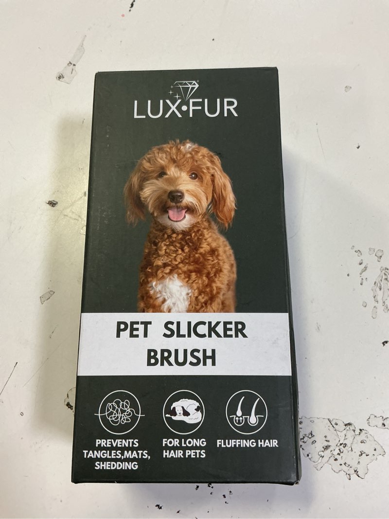 Condition photo showing New/Like New for Premium Dog Slicker Brush – Doodle Grooming Brush for Long Haired Dogs - Goldendoodle, Labradoodle, Poodle & Golden Doodle – Ideal for Wavy & Curly Hair - Detangles & Fluffs Curly, Double Coats
