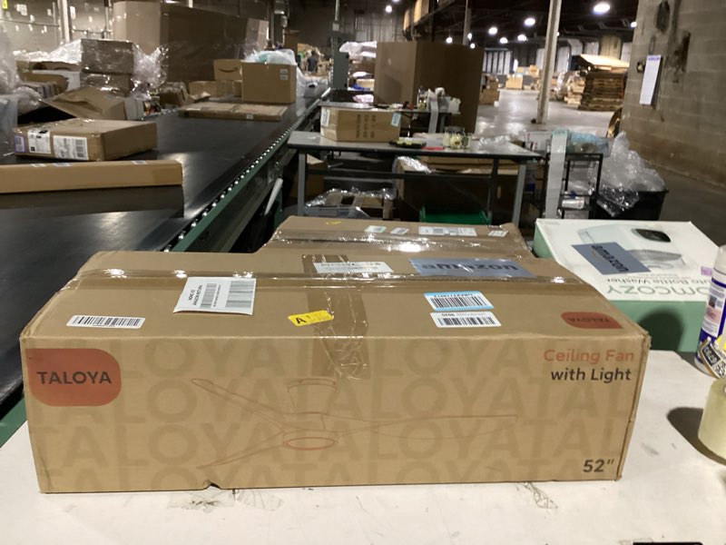 Condition photo showing New/Like New for taloya 52 inch ceiling fans with lights remote control, modern low profile ceiling fan with quiet reversible dc motor for bedroom living room and patio white