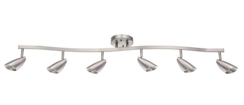 Luminance Sunset Lighting F2985-80 Six Light TrackLight with Bright Satin Nickel Finish