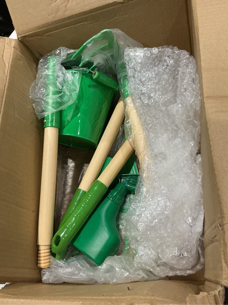 Condition photo showing Good Condition for kids gardening tools set,8pcs wheelbarrow set for kids with shovel, rake, watering can outdoor backyard farm digging toys, halloween christmas birthday gifts for boys girls 8pcs-green