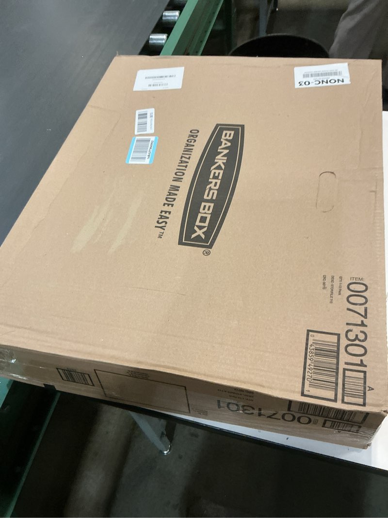 Condition photo showing New/Like New for Bankers Box 12 Pack Standard Duty File Storage Boxes, Standard Assembly, Removable Lid, Letter/Legal (0071301)