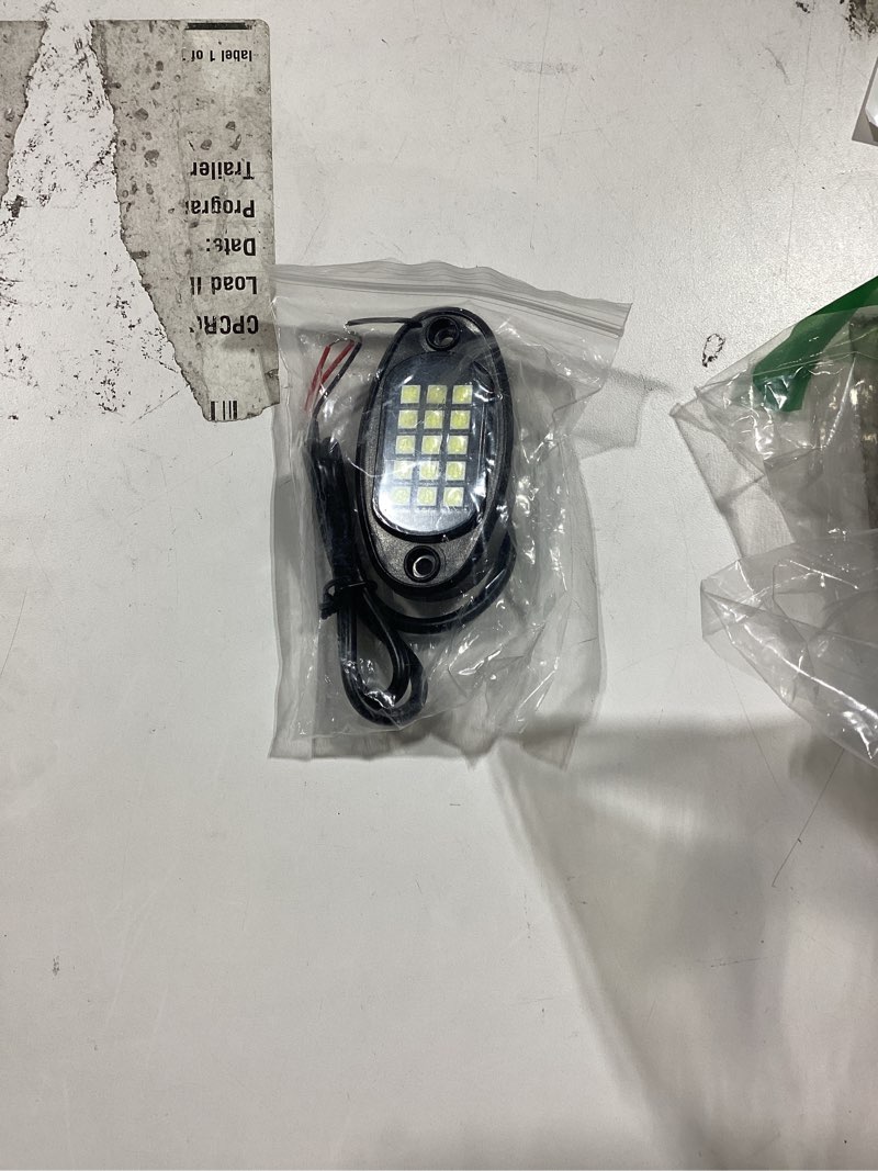 Condition photo showing Good Condition for Similar item 10 Pods RGB LED Rock Lights for Truck ATV UTV Golf Cart Offroad RZR Pickup SUV, Waterproof Multicolor Underglow Kit for Cars with APP Music Mode, Vehicle Underbody Light Underneath Accent 12V