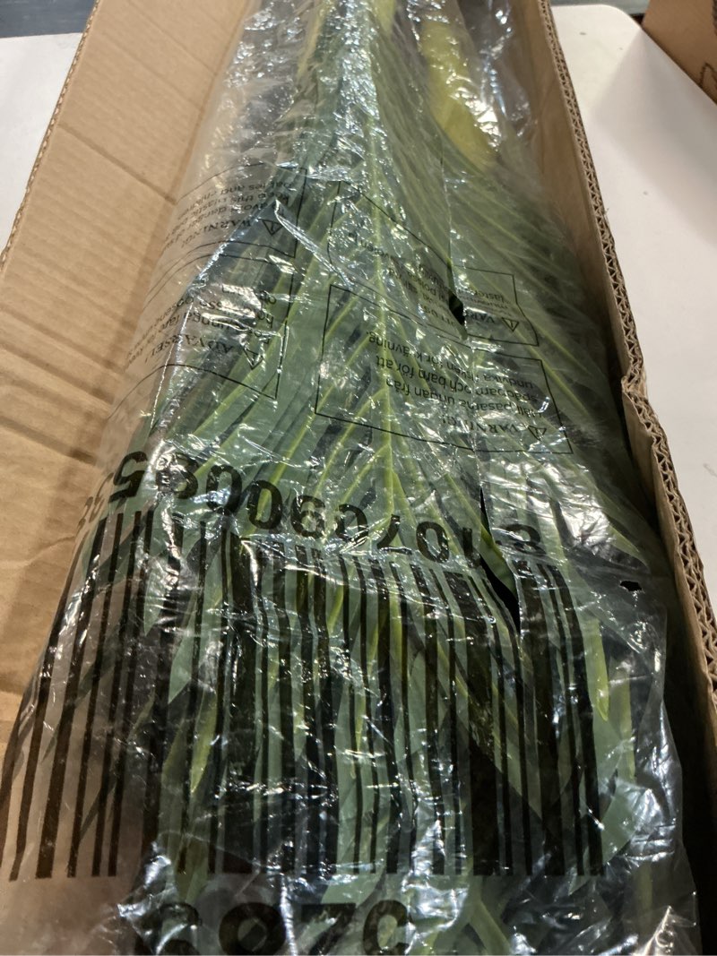Condition photo showing Good Condition for nearly natural 6.5ft artificial golden cane palm tree, lifelike silk indoor palm with three textured trunks flexible fronds nursery planter, low maintenance