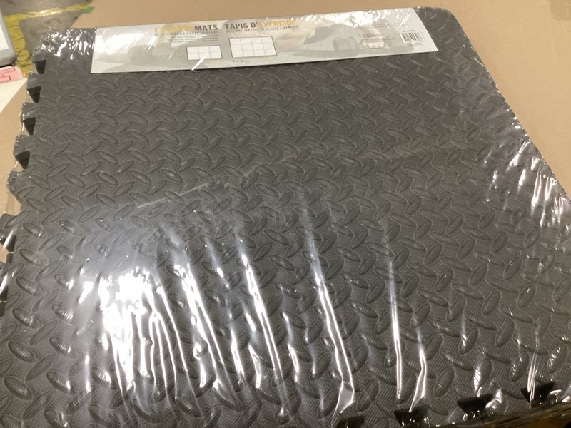 Condition photo showing New/Like New for Cap Barbell Anti-Microbial Puzzle Gym Floor Mat - Black 6pc