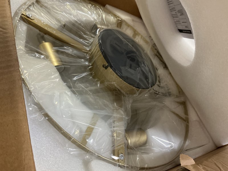 Condition photo showing Good Condition for Crystal Caged Ceiling Fan with Light Flush Mount, 20inch Crystals Ceiling Fan with Light and Remote,Gold Crystal Fandelier Ceilings Fans with Lights for Bedroom,Nursery, Foyer 20inch Gold Crystal Caged Ceiling Fan with Light