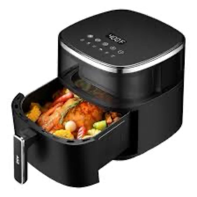 asz digital air fryer 6 qt with window up - big airfryer 6 presets preheat airfry reheat bake roist 