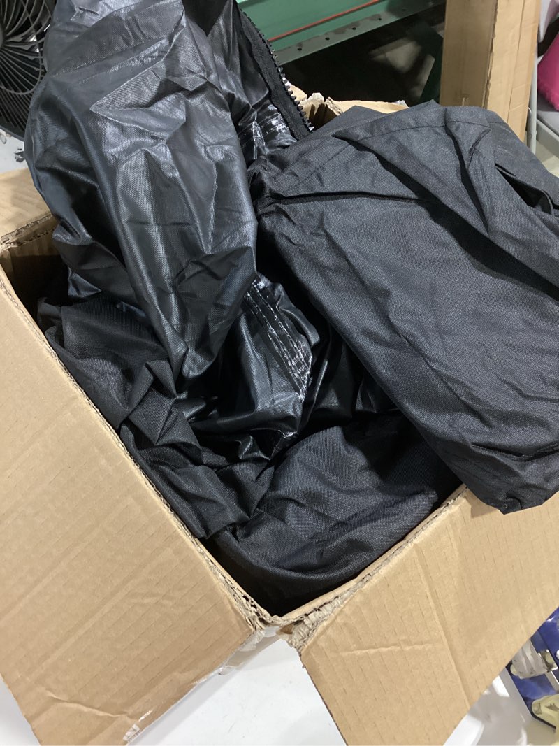 Condition photo showing As Is for t-top center console boat cover, heavy duty 1200d waterproof t top console cover with motor cover, uv resistant polyester t-top boat cover, black(82" l x 54" w x 72" h) l:82"l*54"w*72"h black