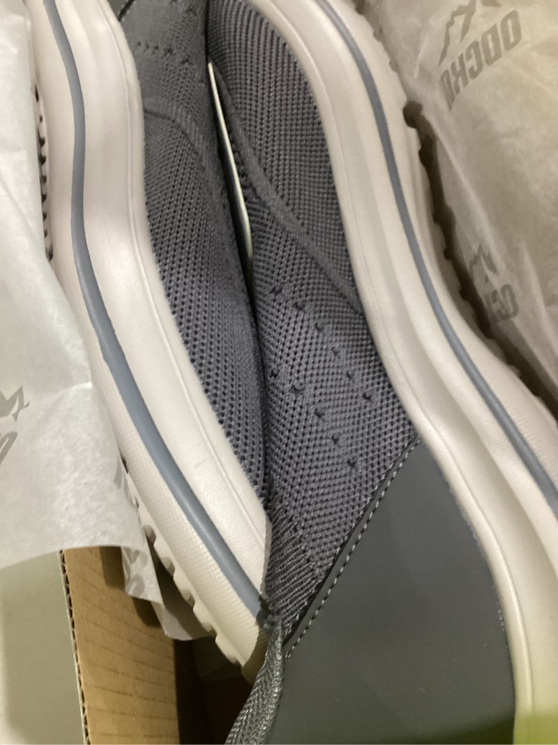 Condition photo showing Good Condition for Men's Hands-Free Slip On Sneakers | Laceless Walking Shoes for Gym/Travel/Office 1641 Dark Grey 7.5