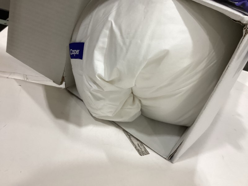 Condition photo showing As Is for Casper Sleep Essential Pillow for Sleeping, Standard, White Standard Essential Pillow Single Pack