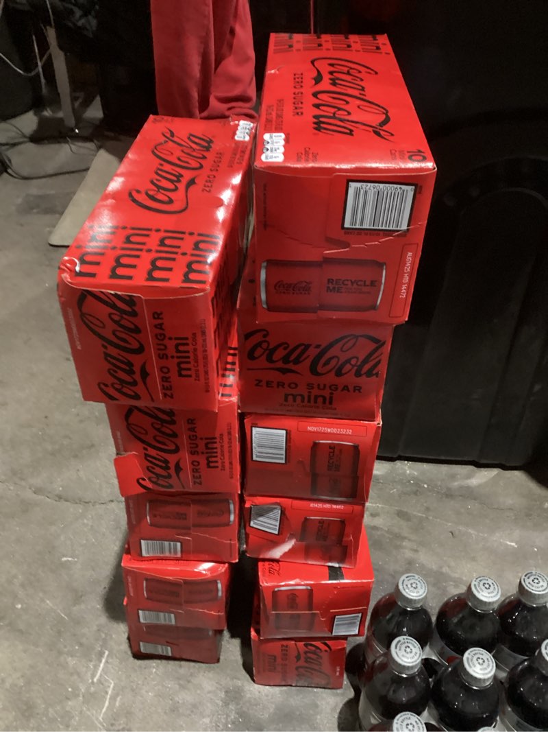 Condition photo showing New/Like New for Expired))))Coca-Cola Coke Zero Sugar Diet Soda, 10 Pack Zero Sugar 7.5 fl oz (Pack of 10)