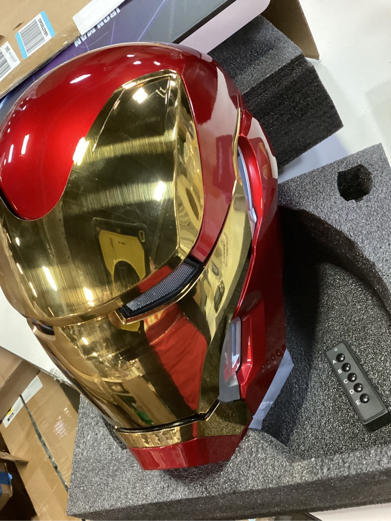 Condition photo showing Good Condition for Iron Hero MK 50 Helmet for Man – 1:1 Wearable Collectible with Voice, Touch & Remote Control, LED Eyes & Realistic Sound Effects – Cosplay & Display Prop Gift for Adults and Teens