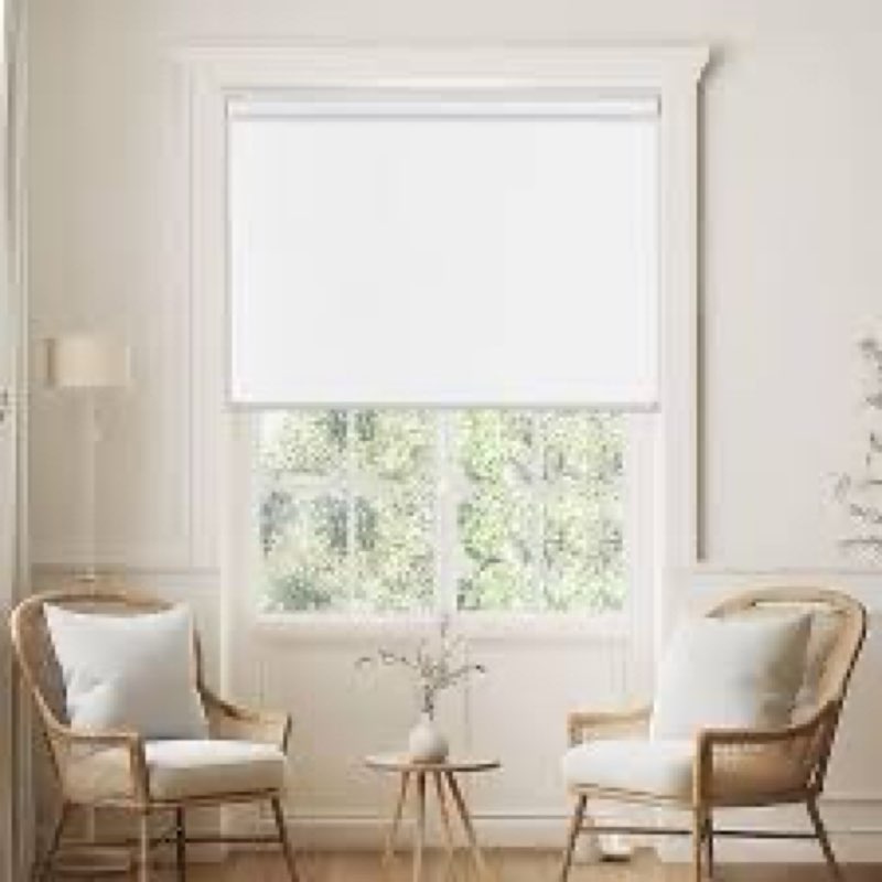 ChrisDowa Cordless Blackout Roller Shades for Windows, Thermal Insulated UV Protection Pull Down Sha