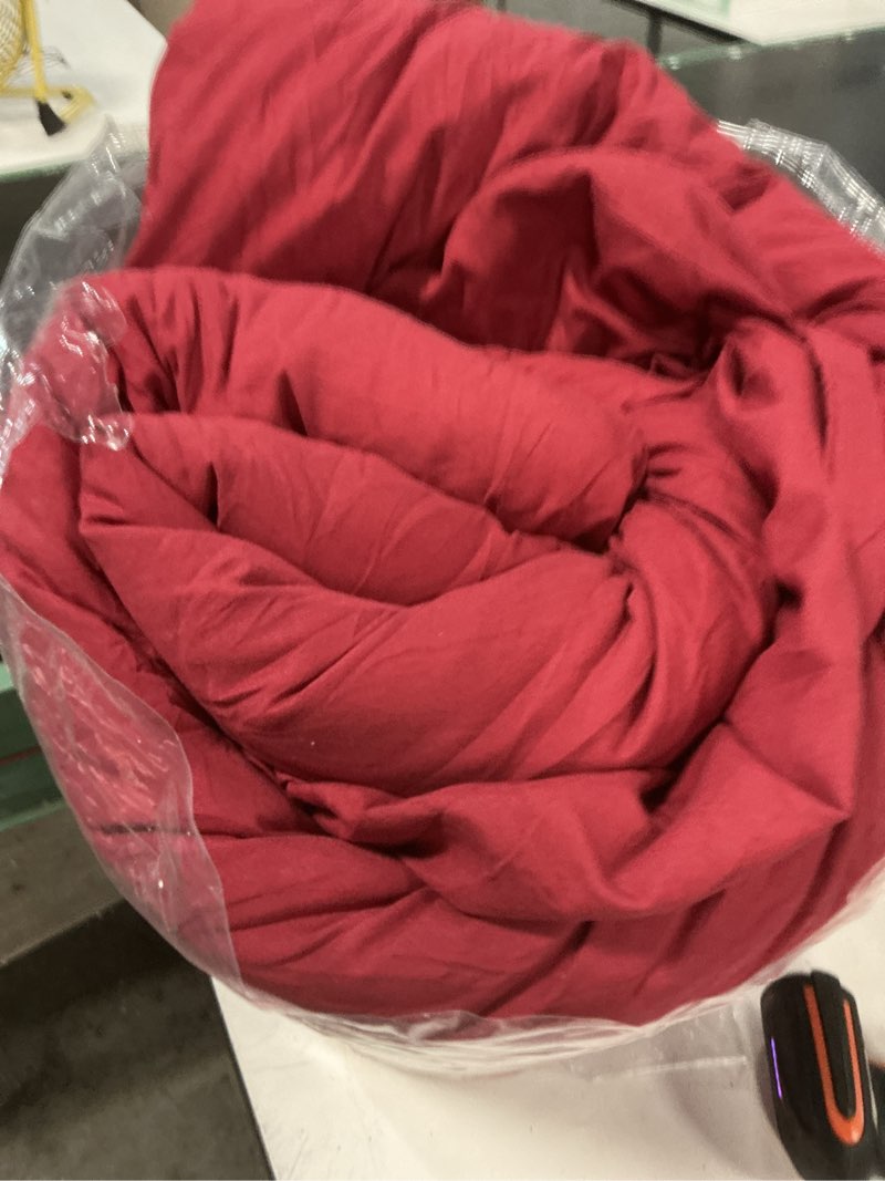 Condition photo showing As Is for cozylux queen comforter set dark red, 7 pieces bed in a bag queen comforter set with sheets, luxury soft bedding sets with down alternative comforter, fitted sheet, flat sheet, pillowcases & shams dark red queen
