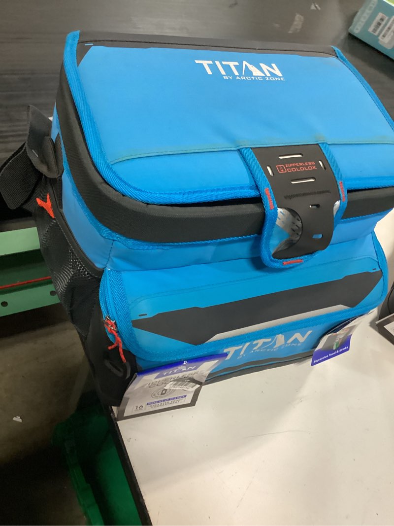 Condition photo showing Good Condition for titan by arctic zone 16 can zipperless soft sided cooler - blue flame: 10.5-quart tpe & peva