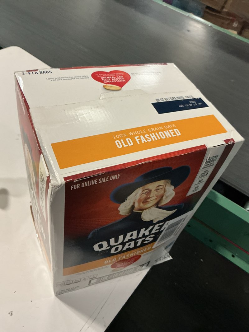 Condition photo showing New/Like New for (Best before MAY 13/27)Quaker Old Fashioned Rolled Oats, Non GMO Project Verified, Two 64oz Bags in Box, 90 Servings, 4 Pound (Pack of 2) Quaker Old Fashioned 64 Ounce (Pack of 2)