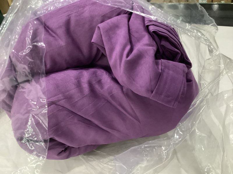 Condition photo showing As Is for cozylux queen comforter set purple, 3 pieces lightweight comforters queen size quilted bedding sets, all season breathable solid down alternative comforter with 2 pillowcases, bed set gift for home purple queen