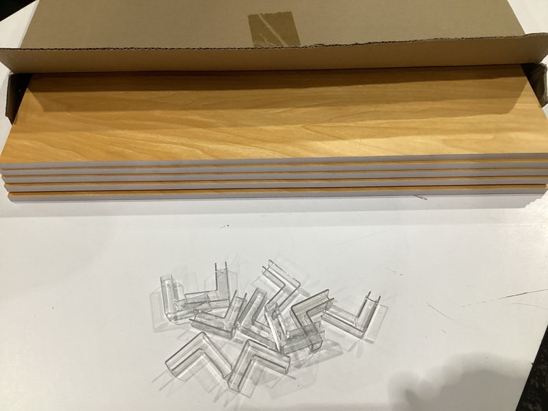 Condition photo showing As Is for 5Pcs Wire Shelf Cover, 21.6x13.4inch-Wood Pattern Shelves Covers for Shelving, Pantry Rack, Decoration Supplies (5pcs Shelf Covers)