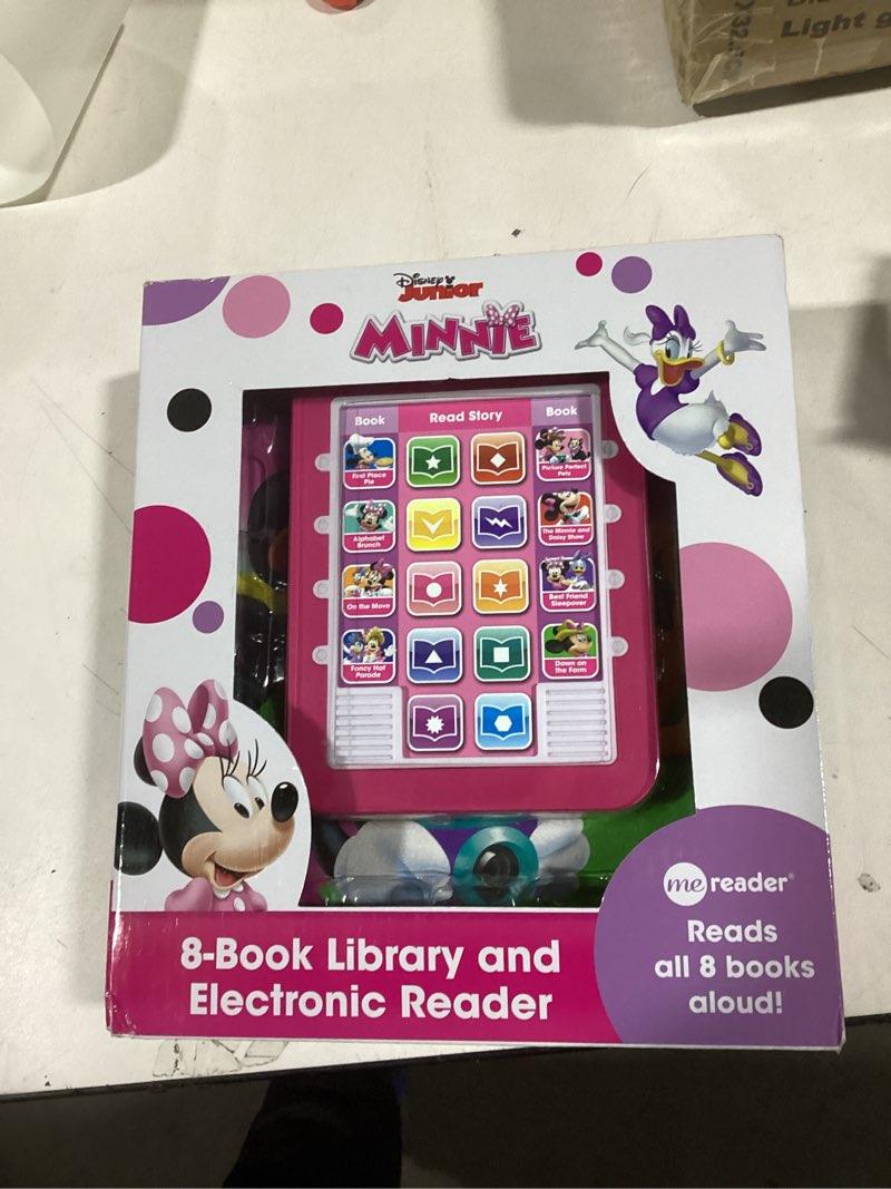 Condition photo showing New/Like New for Disney Minnie Mouse Electronic Me Reader Story Reader and 8-book Boxed Set