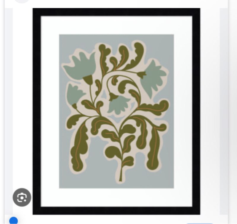 Expressive Abstract House Plant Playful Blue Framed On Paper by The ( 26” x 22” in ) 
