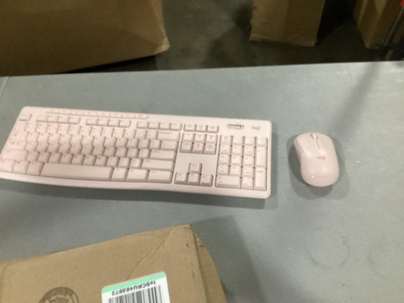 Condition photo showing Good Condition for logitech mk270 wireless keyboard and mouse combo for windows, 2.4 ghz, 8 multimedia keys, pc, laptop, wireless keyboard compact mouse combo - rose rose 1 pack combo