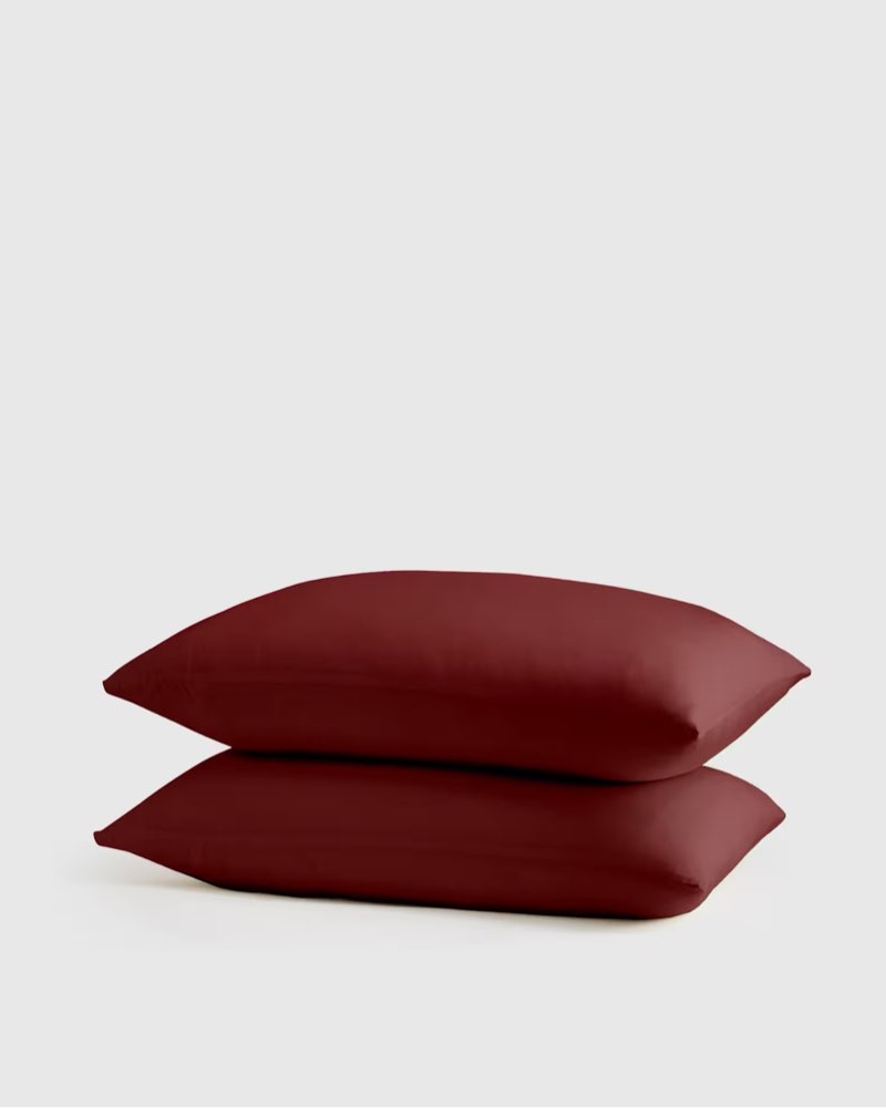 Quince Bamboo Pillowcase Set Standard Burgundy