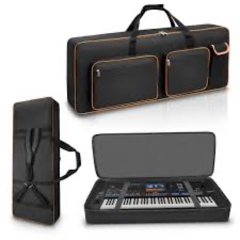 LIWSHWZ 76 Key Keyboard Case,10mm Pearl Cotton Full Padded Electric Piano Keyboard Gig Bag with Hand