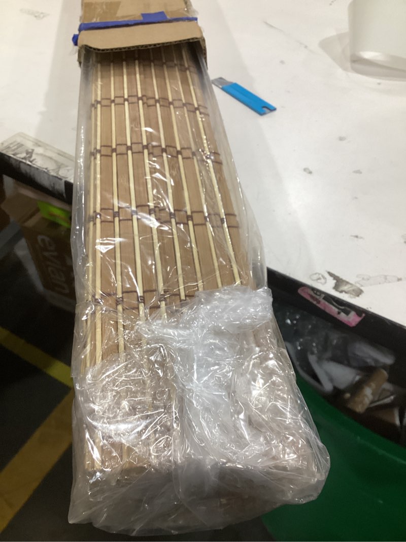 Condition photo showing Good Condition for LUCKUP Cordless Bamboo Roman Shades, Roll Up Bamboo Blinds for Indoor Windows, Light Filtering UV Protection Natural Bamboo Shades, Easy to Install for Home&Office, 34" W x 64" L, Natural