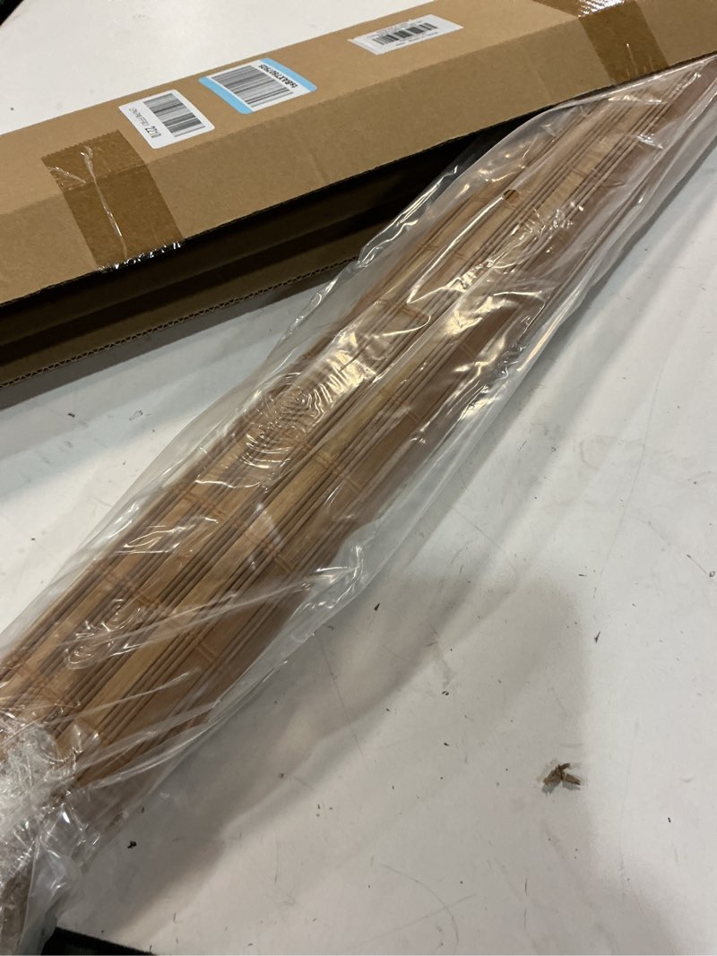 Condition photo showing Good Condition for lazblinds cordless bamboo blinds, roll up shades for windows, light filtering hanging window blinds, bamboo shades for patio indoor/outdoor porch, 34'' w x 48'' h, squirrel squirrel 34'' w x 48'' h