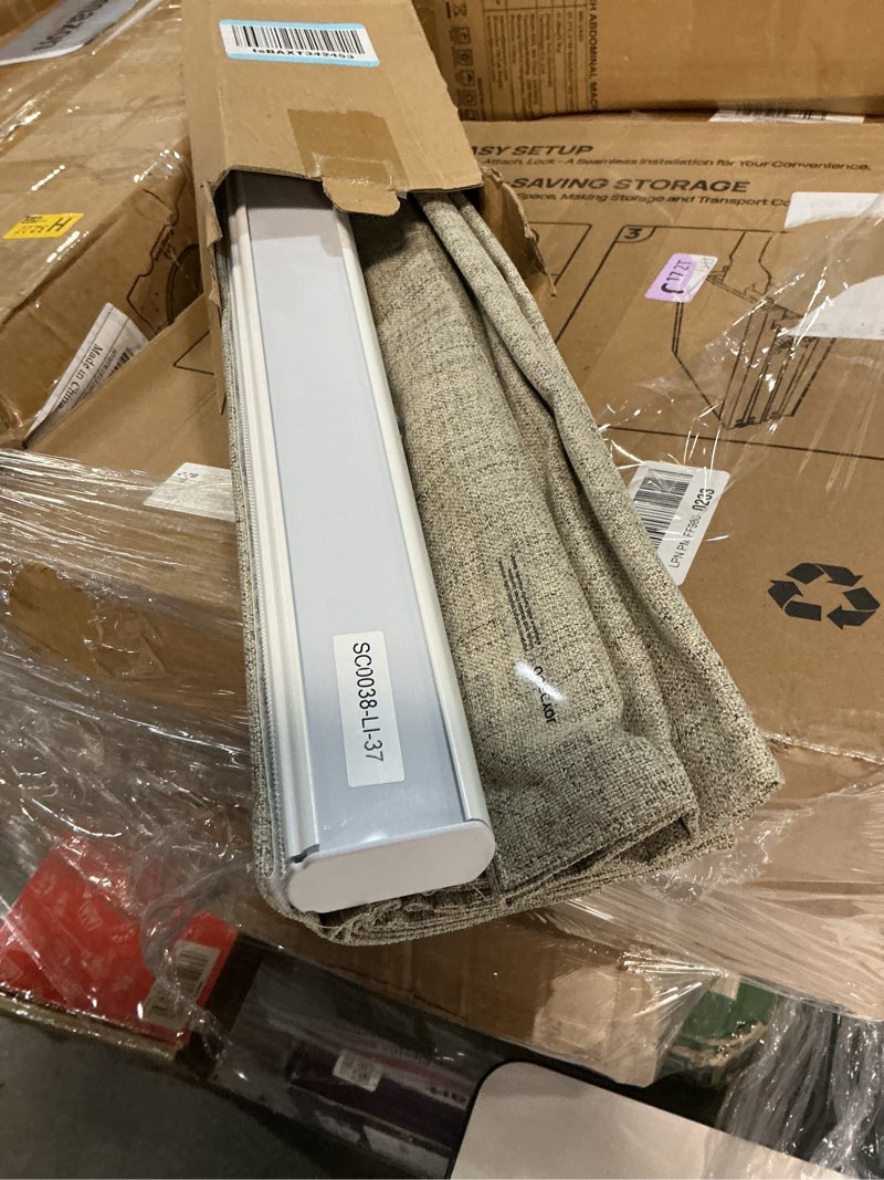 Condition photo showing New/Like New for joydeco cordless roman shades, linen fabric window blinds, thermal insulated blackout blinds, room darkening shades for indoor windows, easy to install, 37" w×75" h, linen linen 37"w x 75"h