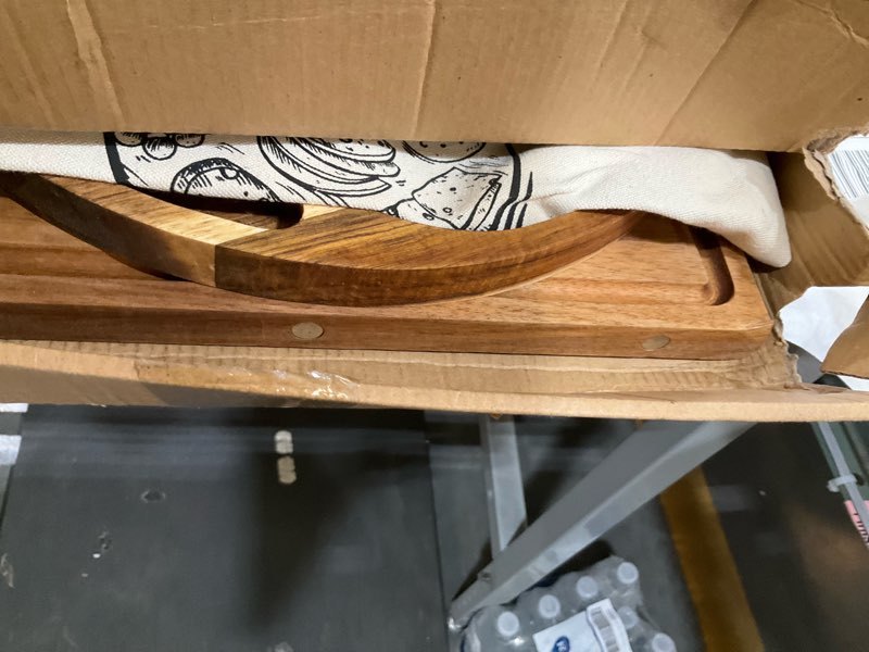 Condition photo showing New/Like New for Extra Large Magnetic Charcuterie Board Cheese Board Gift Set 3 Part Square & Round & Heart Shaped Acacia Wood Charcuterie Cheese Boards Wooden Tray Serving Board Platter for Valentine