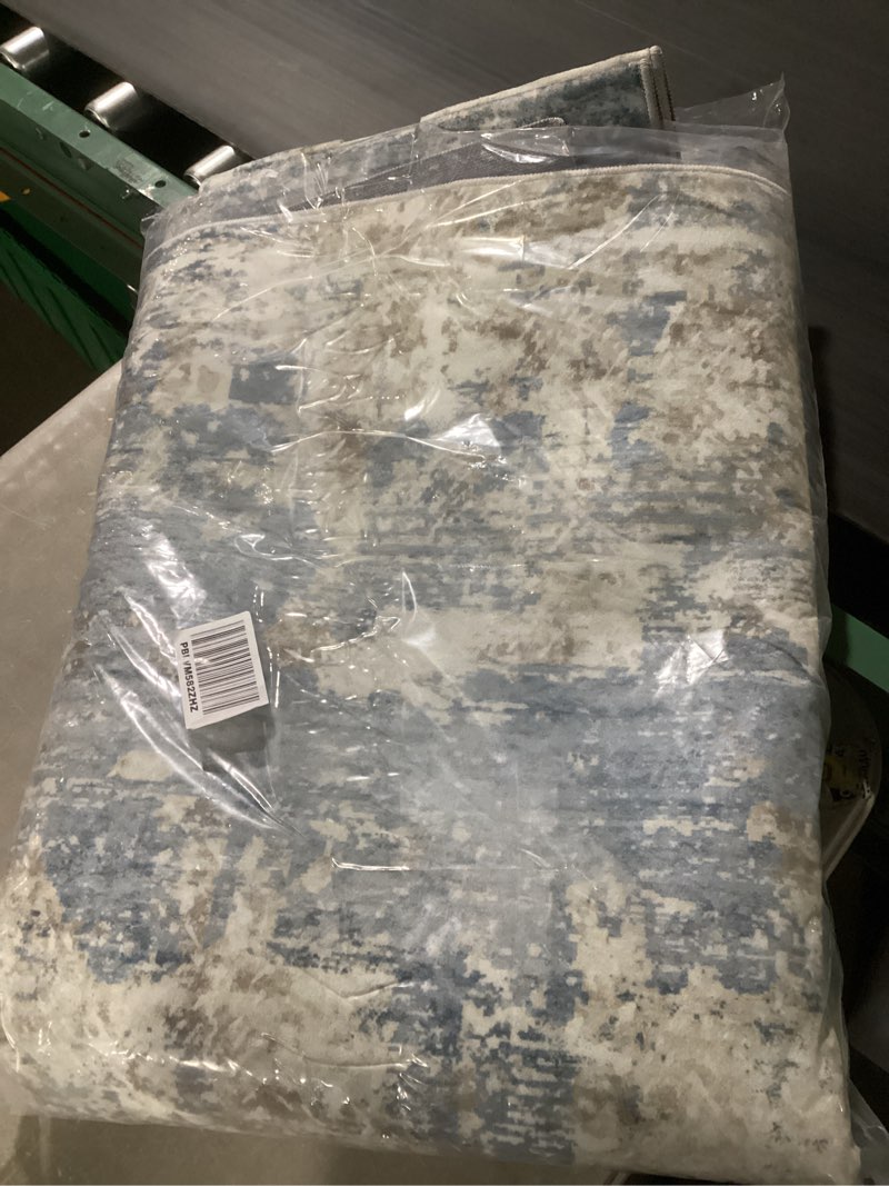 Condition photo showing Good Condition for AMADA HOMEFURNISHING 5x7 Area Rugs for Living Room, Modern Abstract Washable Rug Neutral Soft with Non-Slip Backing & Low Pile Kids Rug for Resistant, Bedroom, Nursery Home Office, Light Blue Light Blue 5' x 7' (Rectangular)