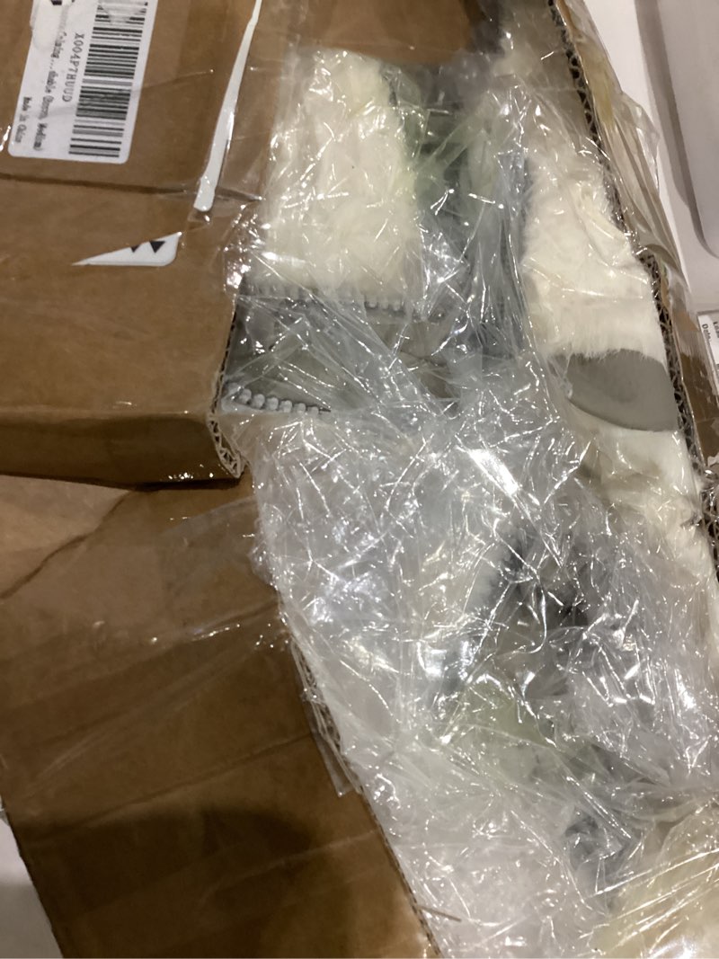 Condition photo showing As Is for Calming Dog & Cat Bed 25" Multifunctional Dog Beds for Medium Small Dogs Leather & Fluffy Faux Fur Plush Cushion Comfort Bed One-Key Detachable,Machine Washable (Brown, Medium) Medium Brown