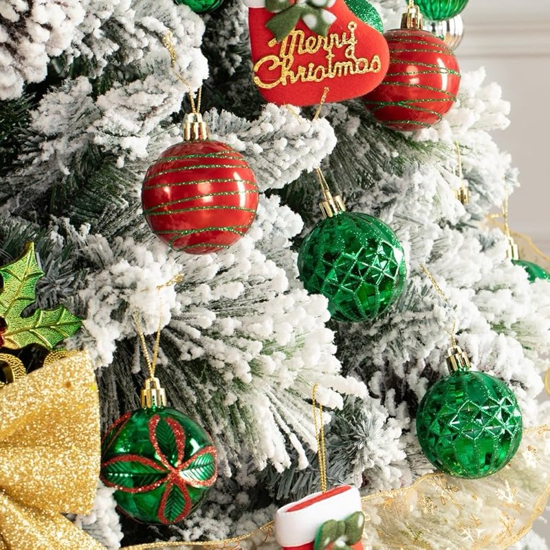 100PCS Christmas Balls... (Red & Green & White)