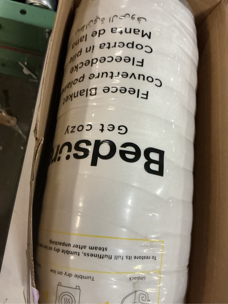 Condition photo showing New/Like New for Bedsure GentleSoft Blankets Queen Size for Bed - Cozy Soft Sofa Couch Cover Blankets for Women, Cute Large Bedding Fleece Throws for Girls, Off White, 90x90 Inches Off White Queen (90" x 90")