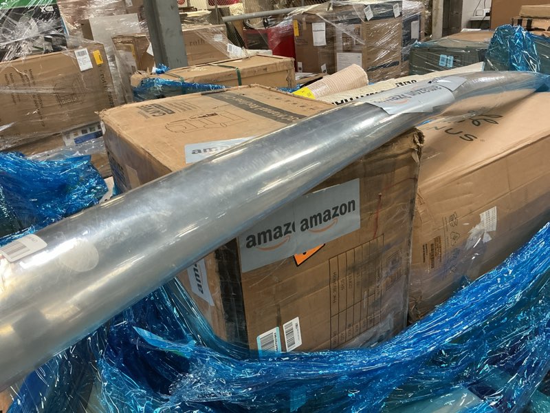 Condition photo showing As Is for Area Mat for Floor, 8'×10' Transparent PVC Area Rug for Home, Waterproof Durable Hard Floor Protector for Dining Room, Large Anti-Scratch Floor Mats for Bedroom, Living Room Shiny Transparent 8' x 10' (Rectangular)