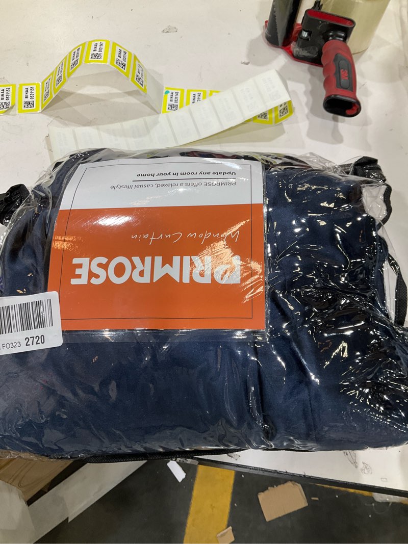 Condition photo showing As Is for PRIMROSE Navy Blue Velvet Curtains 84 inch Long for Living Room,Set of 2 Panels Blackout Rod Pocket Back Tab Window Treatment Room Darkening Heavy Decorative Curtains Drapes for Bedroom Deep Blue 52"W x 84"L (Pack of 2)