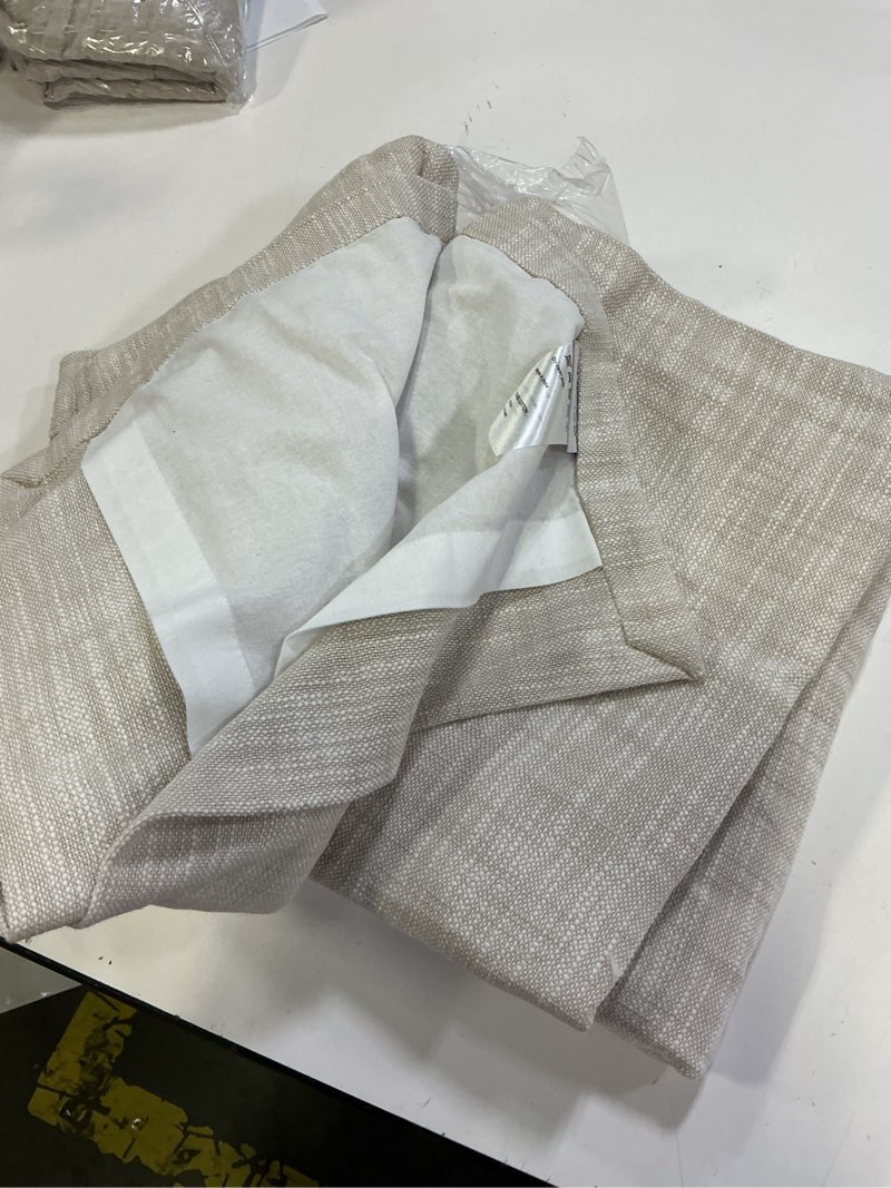 Condition photo showing As Is for cotton slub curtain size 48in x 96in natural